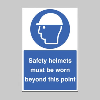 Safety helmets must be worn beyond this point floor graphic 400x600mm