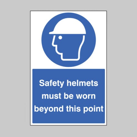 Safety helmets must be worn beyond this point floor graphic 400x600mm