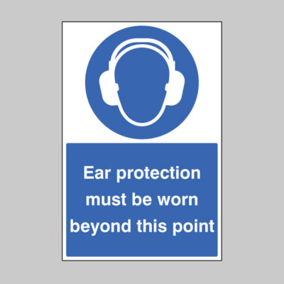 Ear protection must be worn beyond this point floor graphic 400x600mm