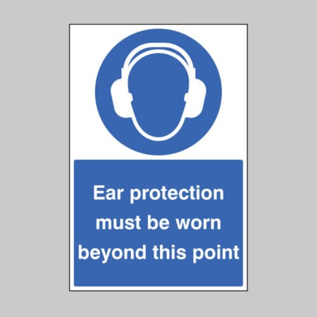 Ear protection must be worn beyond this point floor graphic 400x600mm
