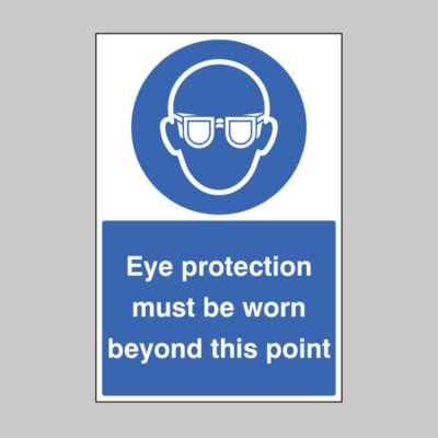 Eye protection must be worn beyond this point floor graphic 400x600mm