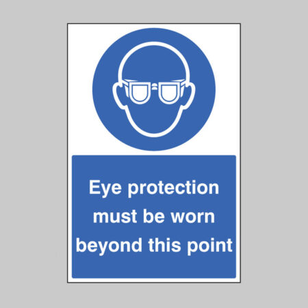 Eye protection must be worn beyond this point floor graphic 400x600mm
