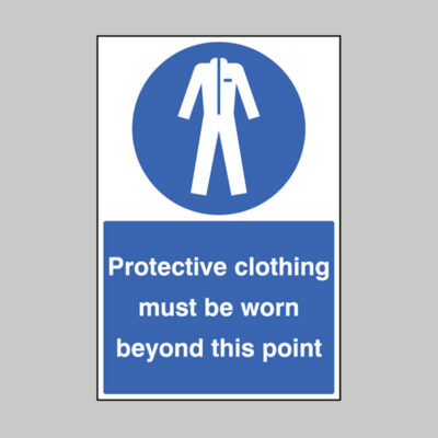 Protective clothing must be worn beyond this point floor graphic 400x600mm