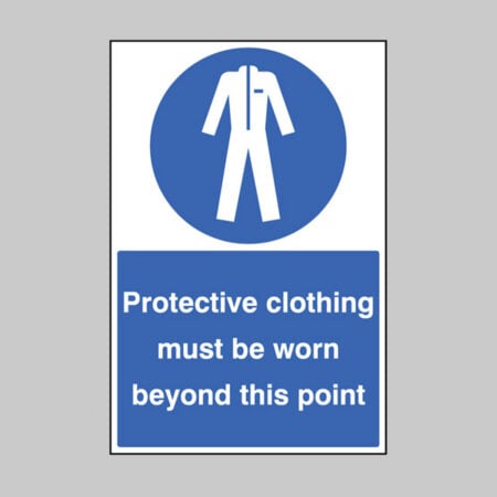 Protective clothing must be worn beyond this point floor graphic 400x600mm