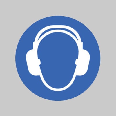 Ear protectors floor graphic 400mm dia