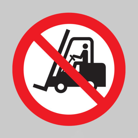 No forklifts symbol floor graphic 400mm dia