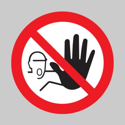 No entry symbol floor graphic 400mm dia