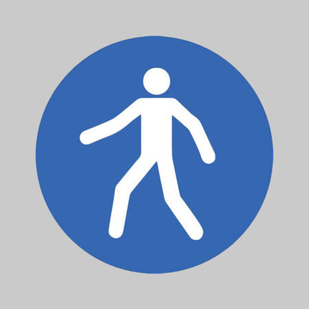 Pedestrian symbol floor graphic 400mm dia