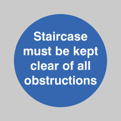 Staircase must be kept clear floor graphic 400mm dia