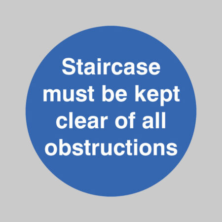 Staircase must be kept clear floor graphic 400mm dia