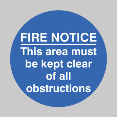 Fire notice this area etc... floor graphic 400mm dia