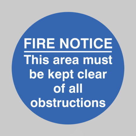 Fire notice this area etc... floor graphic 400mm dia