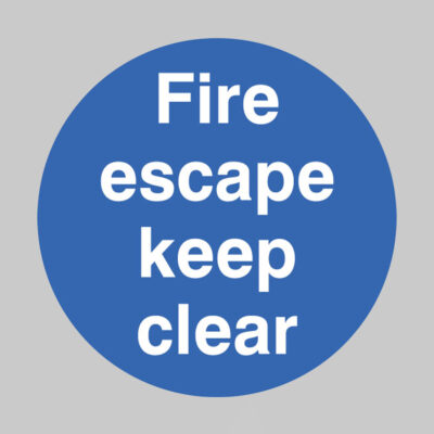 Fire escape keep clear floor graphic 400mm dia