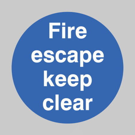 Fire escape keep clear floor graphic 400mm dia