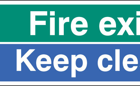 Fire exit keep clear floor graphic 600x200mm