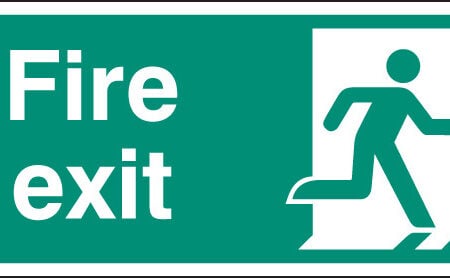 Fire exit floor graphic 400x200mm