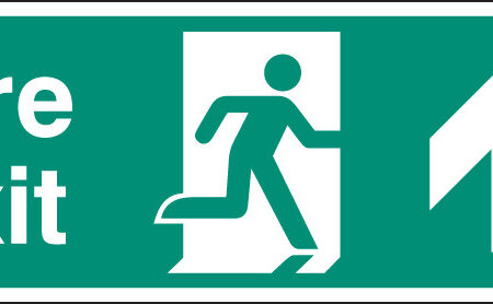 Fire exit up floor graphic 600x200mm