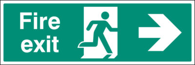 Fire exit right floor graphic 600x200mm