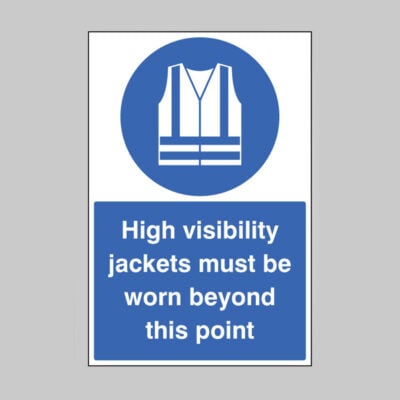 High vis jackets must be worn beyond this point floor graphic 400x600mm