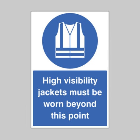 High vis jackets must be worn beyond this point floor graphic 400x600mm