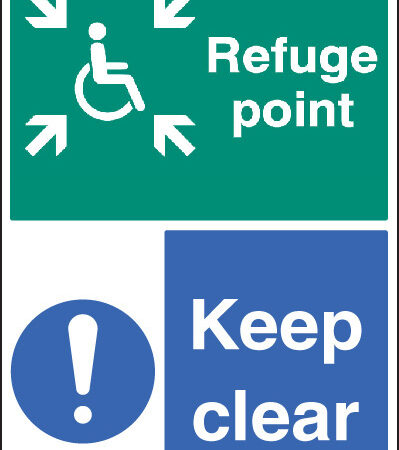 Refuge point keep clear floor graphic 400x600mm