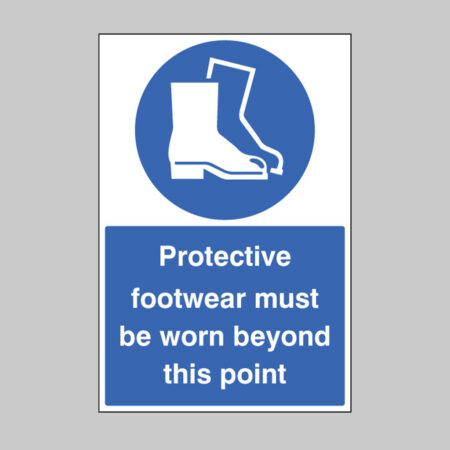 Protective footwear must be worn beyond this point floor graphic 400x600mm