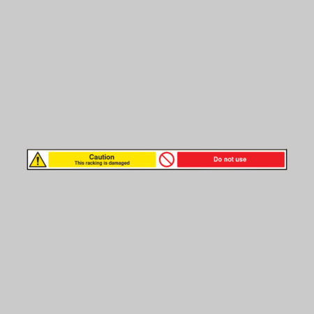 Caution Damaged Racking Do not use , 1000x75mm magnetic PVC