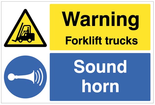 Warning Forklift Trucks Sound Horn Floor Graphic 600X400Mm 1 Warning forklift trucks sound horn floor graphic 600x400mm