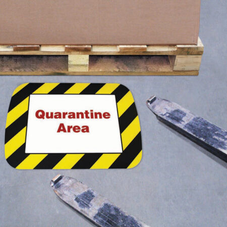 Floor graphic frame A4 Yellow/Black 400x310mm with clear A4 window