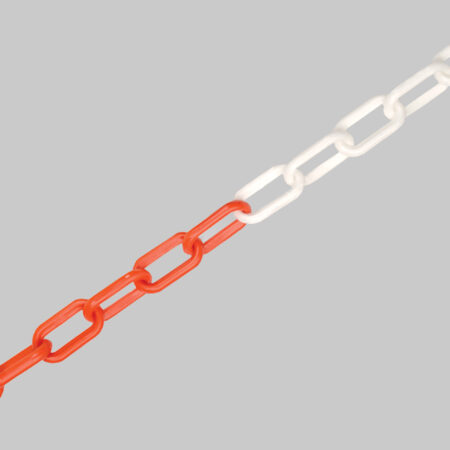 Polyethylene chain with 6mm links red & white 10m length