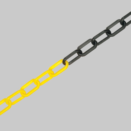 Polyethylene chain with 6mm links black & yellow 10m length
