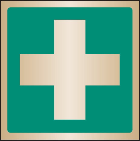 First Aid Symbol 100X100Mm Brass 1 First aid symbol 100x100mm brass