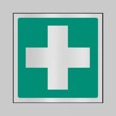 First aid symbol 100x100mm aluminium