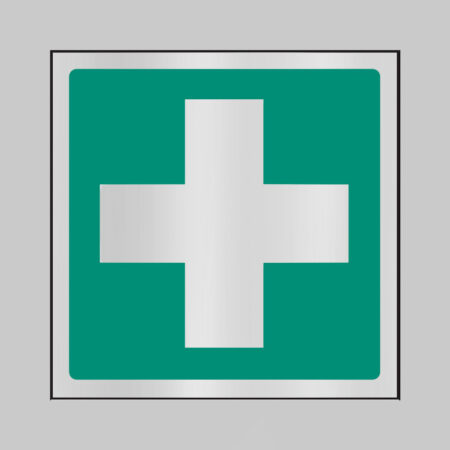 First aid symbol 100x100mm aluminium