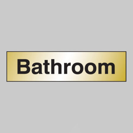 Bathroom 140x35mm engraved brass effect pvc c/w sav backing