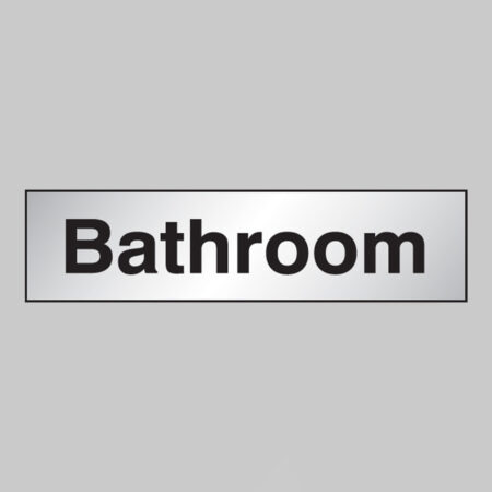 Bathroom 140x35mm engraved aluminium effect pvc c/w sav backing