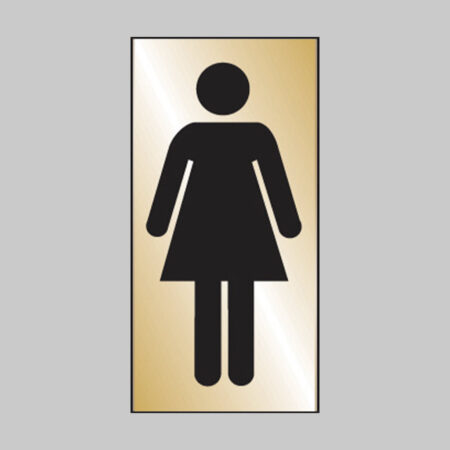 Ladies symbol  70x140mm engraved brass effect pvc c/w sav backing