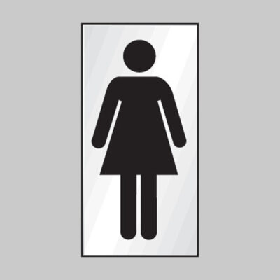 Ladies symbol 70x140mm engraved aluminium effect pvc c/w sav backing