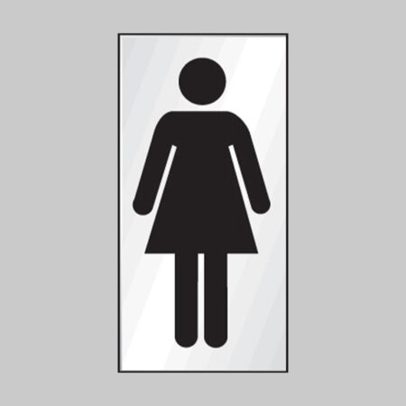 Ladies symbol 70x140mm engraved aluminium effect pvc c/w sav backing