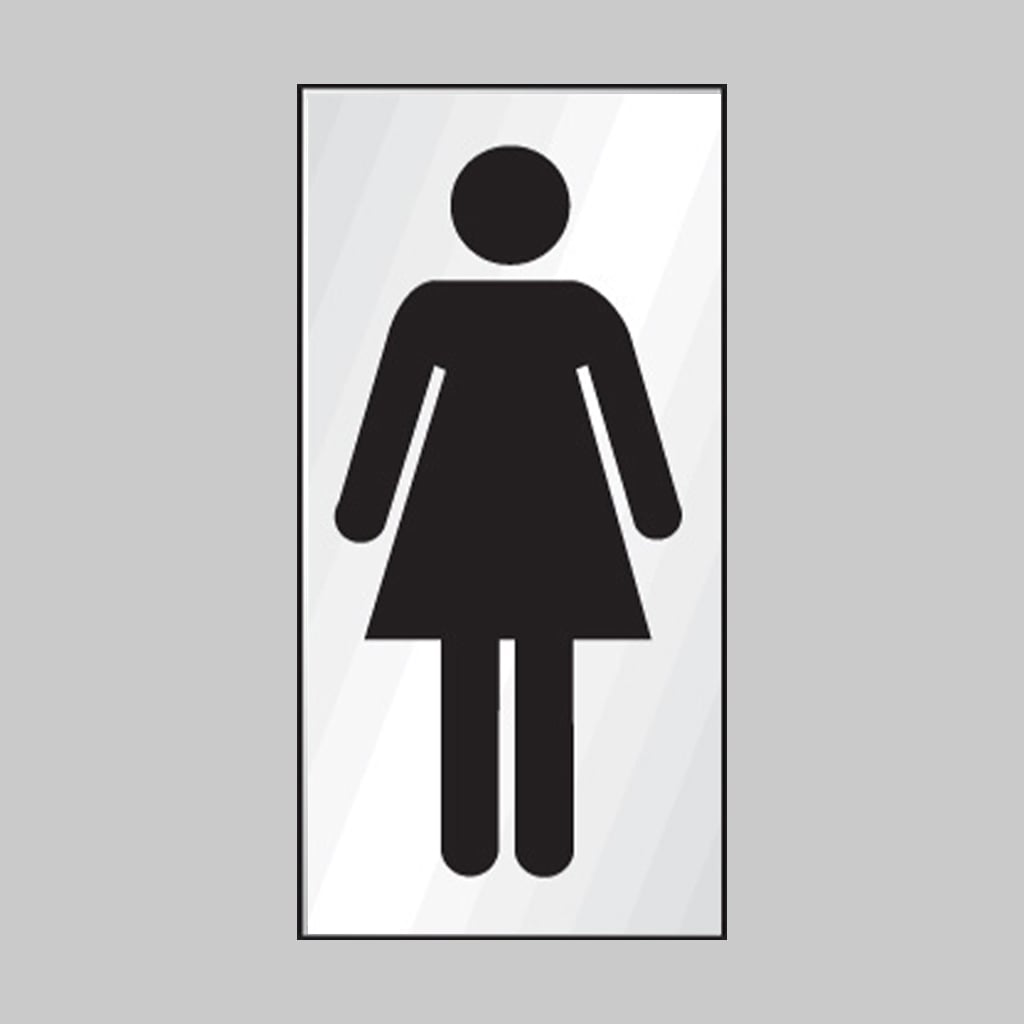 Ladies Symbol 70X140Mm Engraved Aluminium Effect Pvc C/W Sav Backing 1 Ladies symbol 70x140mm engraved aluminium effect pvc c/w sav backing