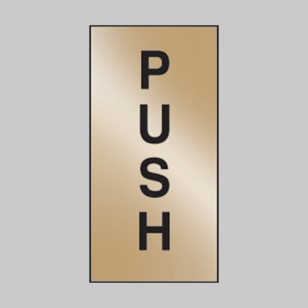 Push 35x70mm engraved brass effect pvc c/w sav backing