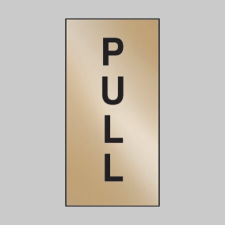 Pull  35x70mm engraved brass effect pvc c/w sav backing