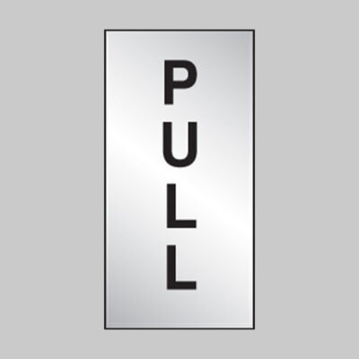 Pull 35x70mm engraved aluminium effect pvc c/w sav backing