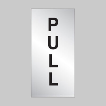 Pull 35x70mm engraved aluminium effect pvc c/w sav backing