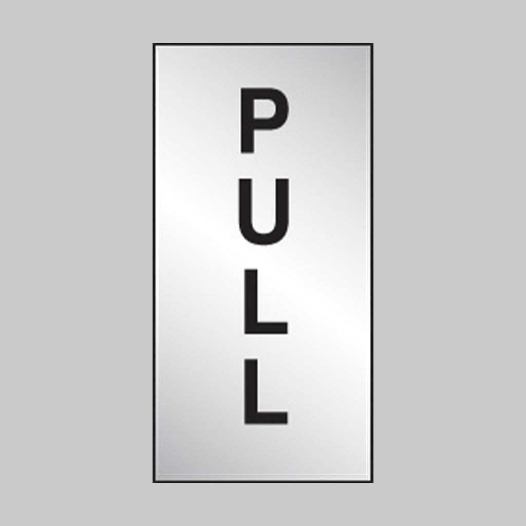 Pull 35X70Mm Engraved Aluminium Effect Pvc C/W Sav Backing 1 Pull 35x70mm engraved aluminium effect pvc c/w sav backing