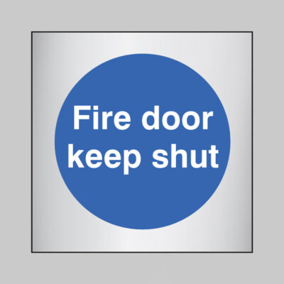 Fire door keep shut 70x70mm aluminium adhesive backed
