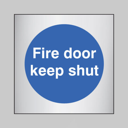 Fire door keep shut 70x70mm aluminium adhesive backed