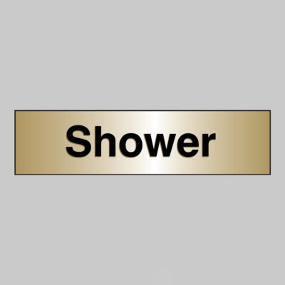 Shower 140x35mm engraved brass effect pvc c/w sav backing
