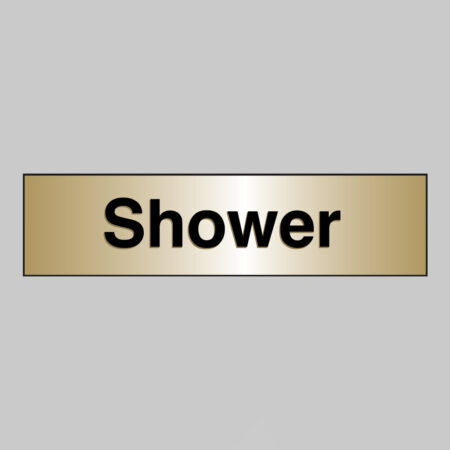 Shower 140x35mm engraved brass effect pvc c/w sav backing