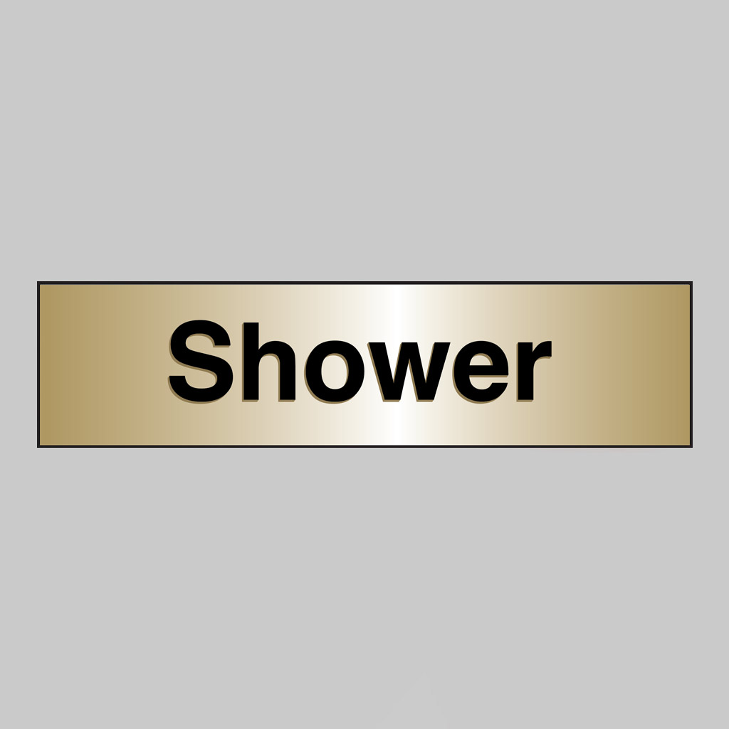 Shower 140X35Mm Engraved Brass Effect Pvc C/W Sav Backing 1 Shower 140x35mm engraved brass effect pvc c/w sav backing